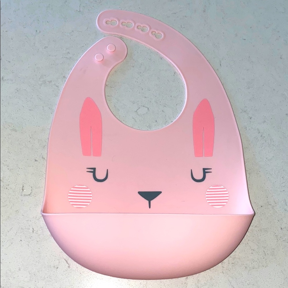 Pink Silicone Baby Bib